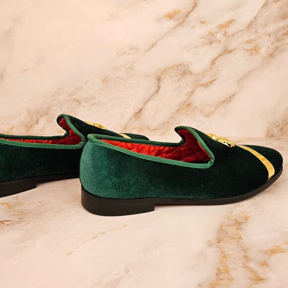 ELANROMAN Men’s Green Velvet Loafers, size 12 (EU 46) - Picture 5 of 10